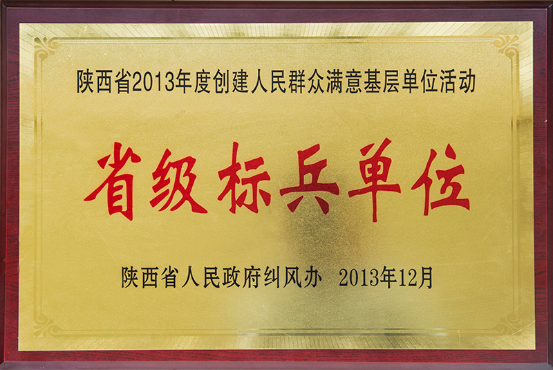 陕西省2013年度创建人民群众满意基层单位活动省级标兵单位